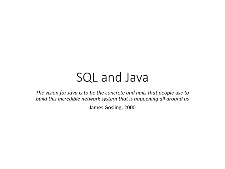 sql and java n.w