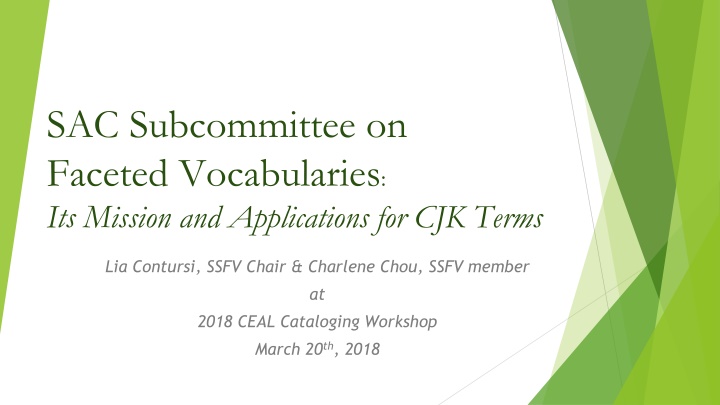 sac subcommittee on faceted vocabularies n.w