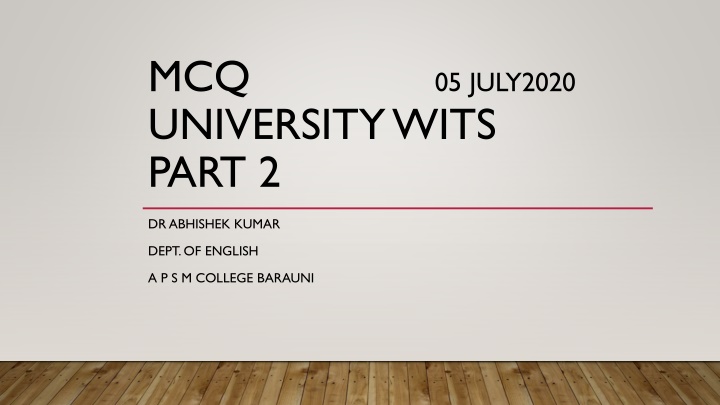 mcq 05 july2020 university wits part 2 n.w