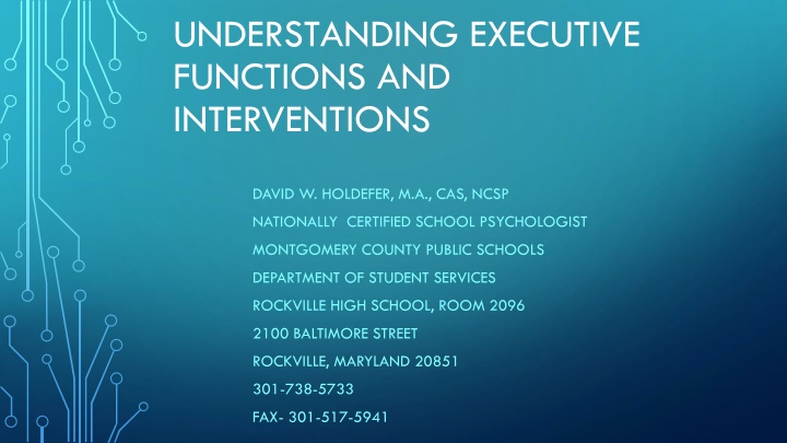 understanding executive functions n.w