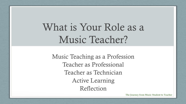 what is your role as a music teacher n.w