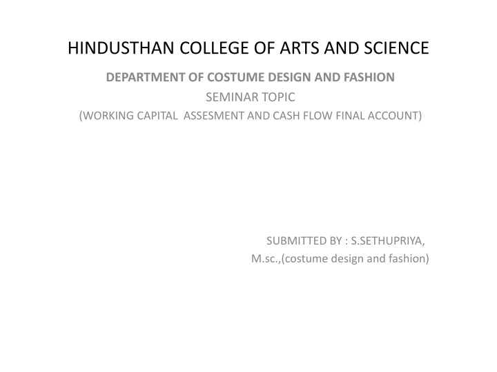 hindusthan college of arts and science n.w