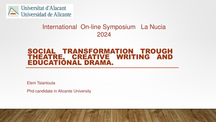 international on line symposium la nucia 2024 n.w