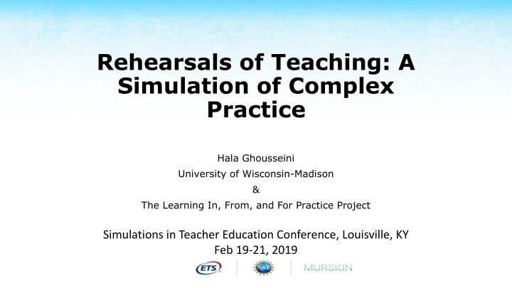 rehearsals of teaching a simulation of complex n.w
