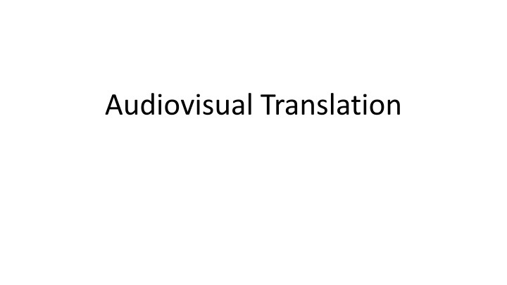 audiovisual translation n.w