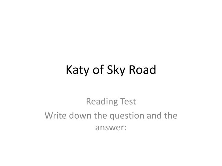 katy of sky road n.w