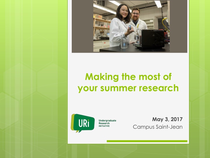 making the most of your summer research n.w
