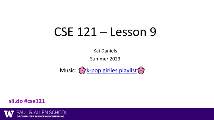 cse 121 lesson 9 n.w