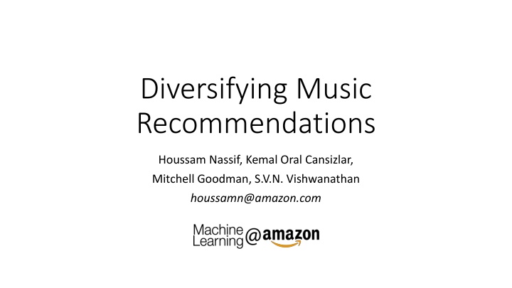 diversifying music recommendations n.w