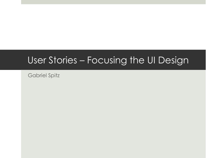 user stories focusing the ui design n.w