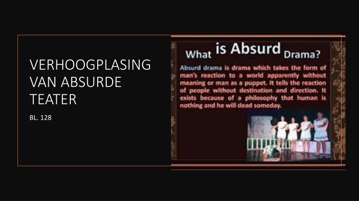 verhoogplasing van absurde teater n.w