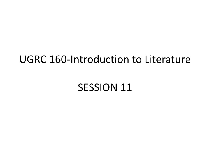 ugrc 160 introduction to literature n.w