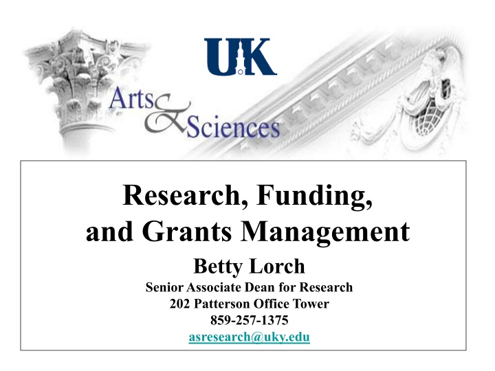 research funding and grants management betty n.w