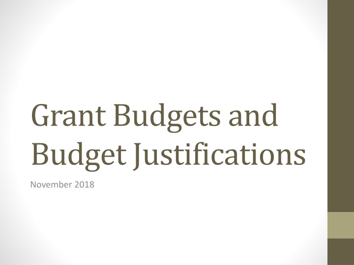 grant budgets and budget justifications n.w
