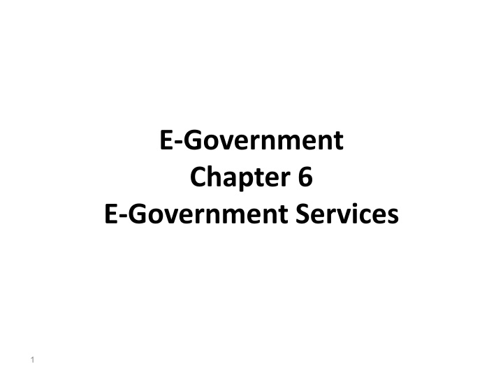 e government chapter 6 e government services n.w