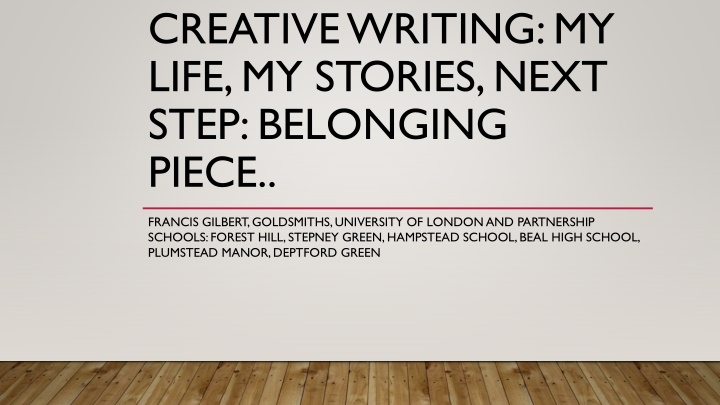creative writing my life my stories next step n.w