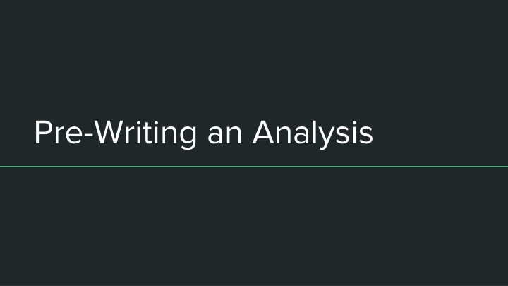 pre writing an analysis n.w
