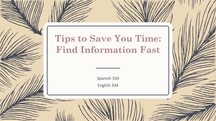 tips to save you time find information fast n.w