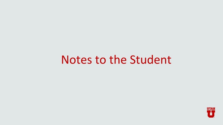 notes to the student n.w