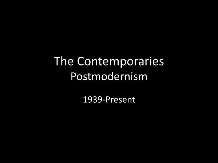 the contemporaries postmodernism n.w