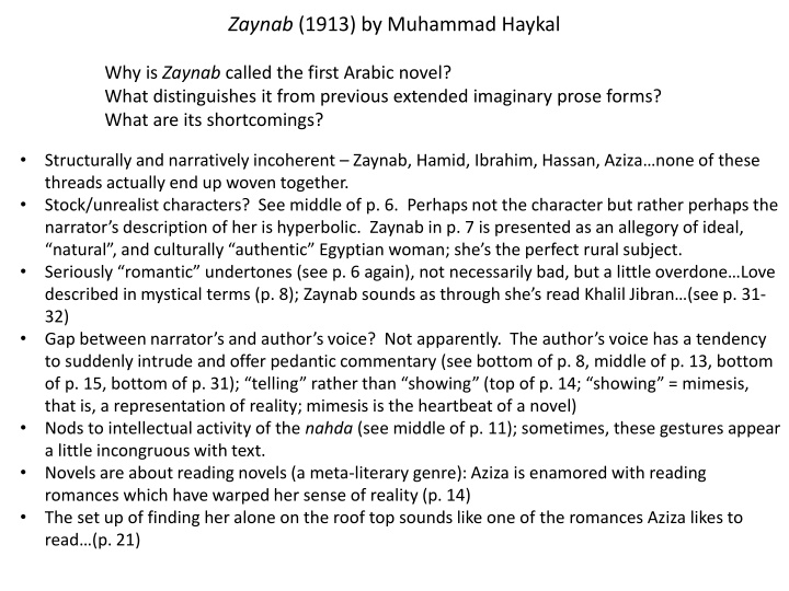 zaynab 1913 by muhammad haykal n.w