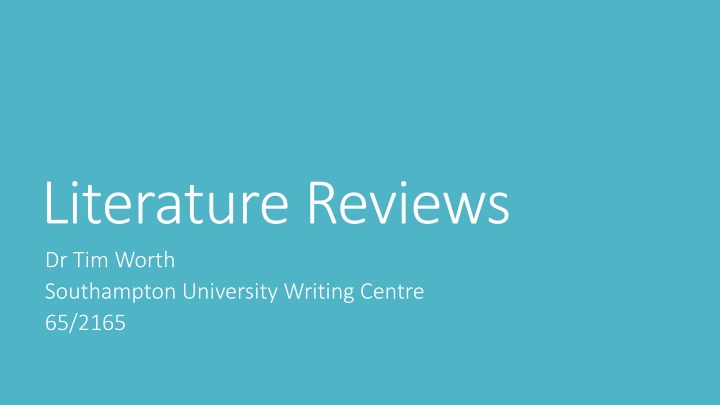literature reviews dr tim worth southampton n.w