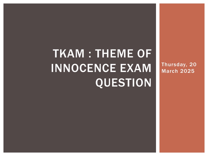tkam theme of innocence exam question n.w