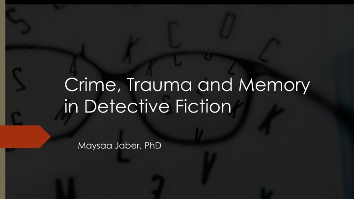 crime trauma and memory in detective fiction n.w