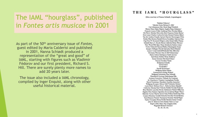 the iaml hourglass published in fontes artis n.w