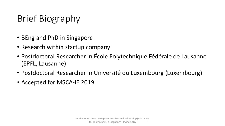 brief biography n.w