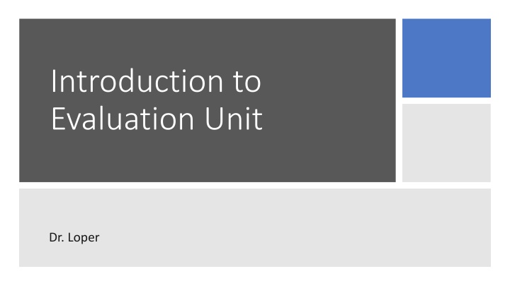 introduction to evaluation unit n.w