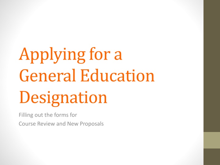 applying for a general education designation n.w