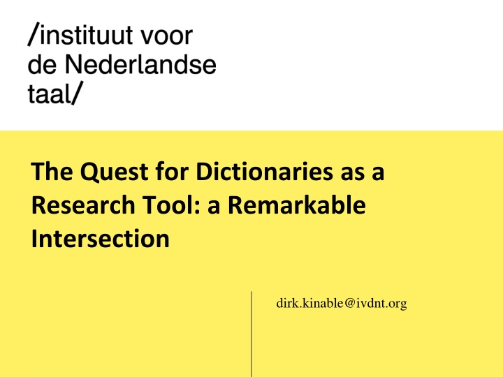 the quest for dictionaries as a research tool n.w