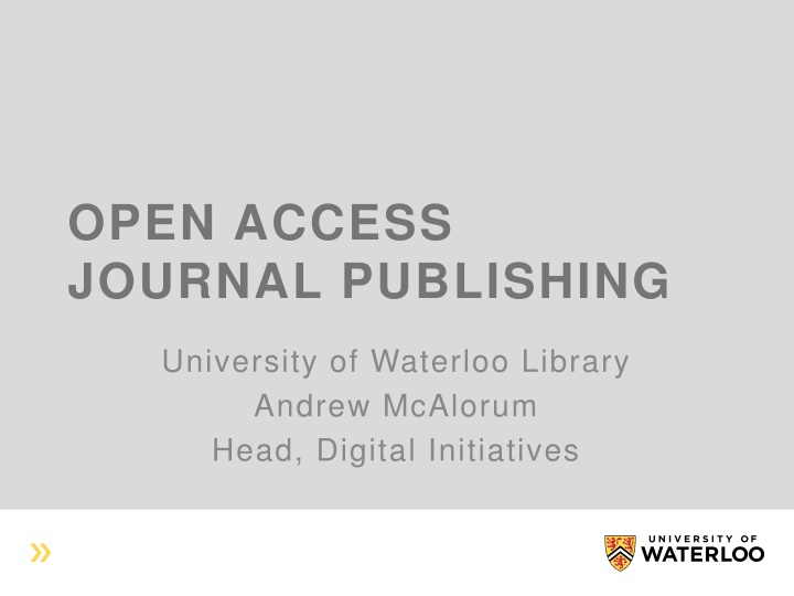 open access journal publishing n.w