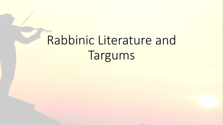rabbinic literature and targums n.w
