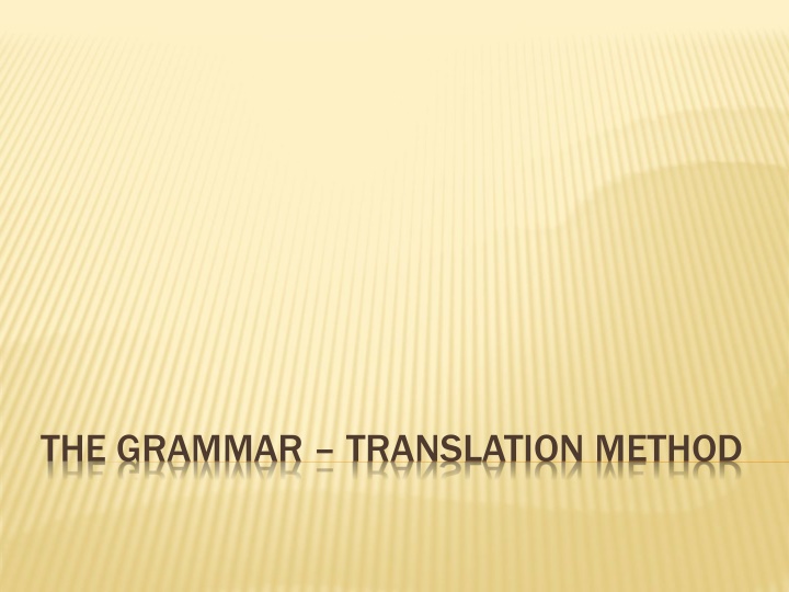 the grammar translation method n.w