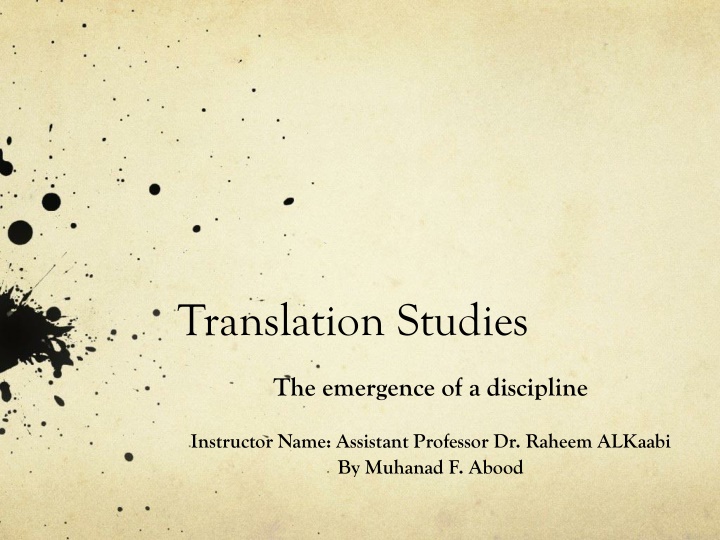 translation studies n.w
