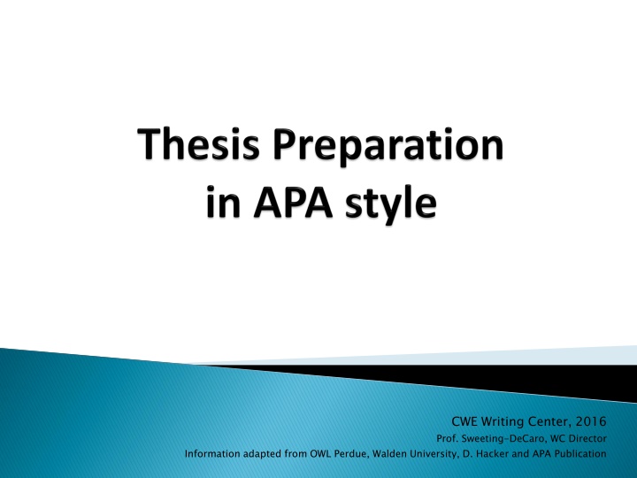 cwe writing center 2016 prof sweeting decaro n.w