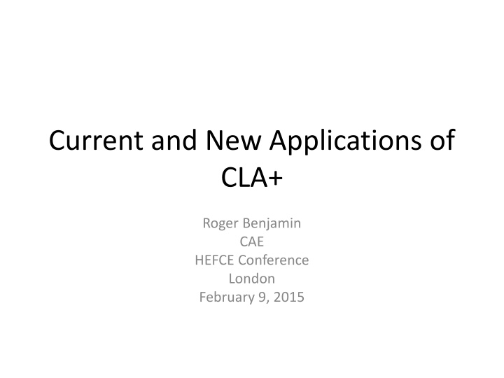 current and new applications of cla n.w