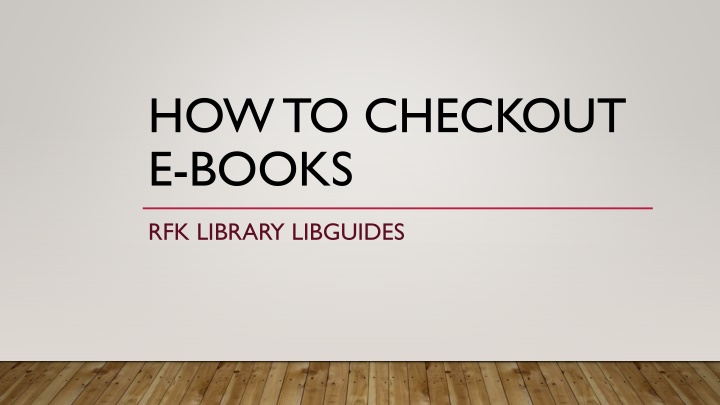 how to checkout e books n.w