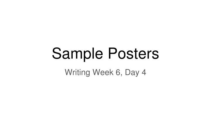 sample posters n.w