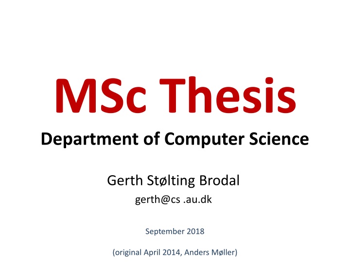 msc thesis department of computer science n.w