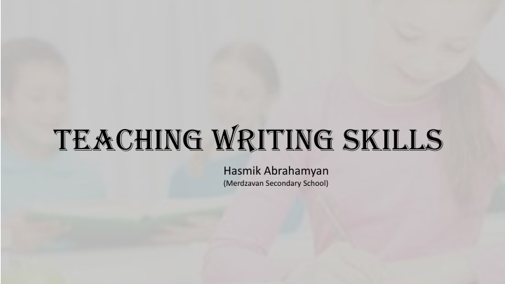 teaching writing skills n.w