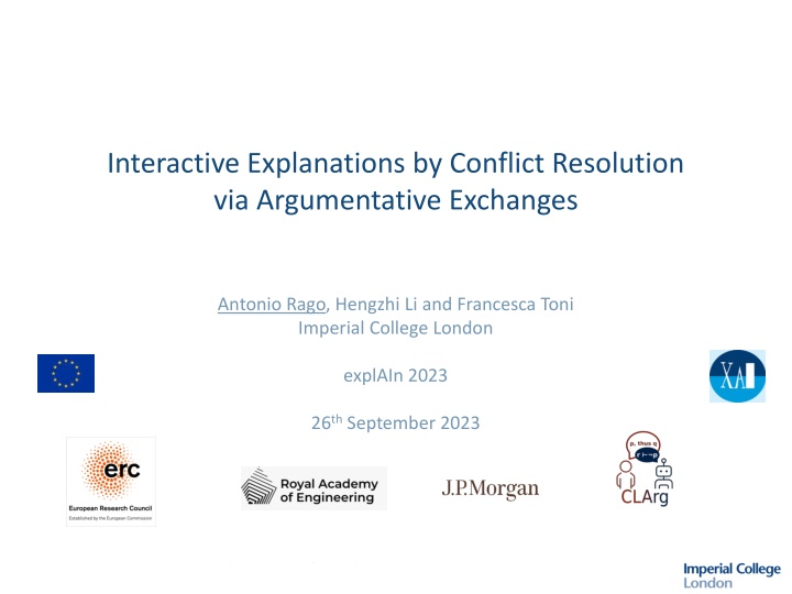 interactive explanations by conflict resolution n.w