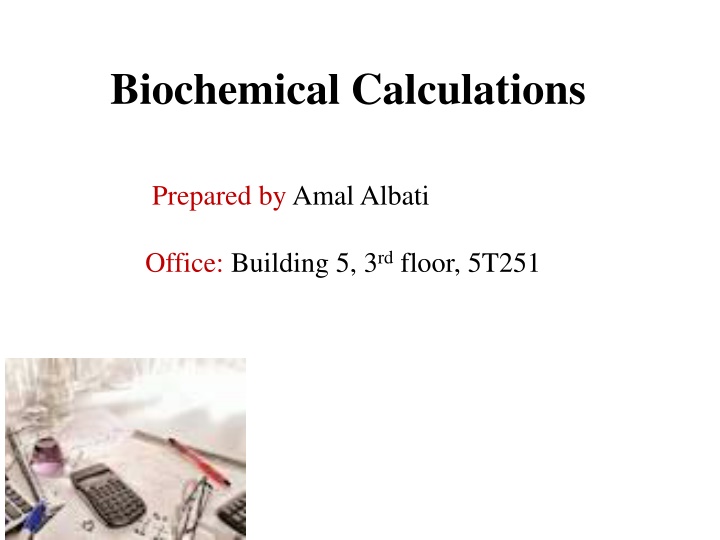 biochemical calculations n.w