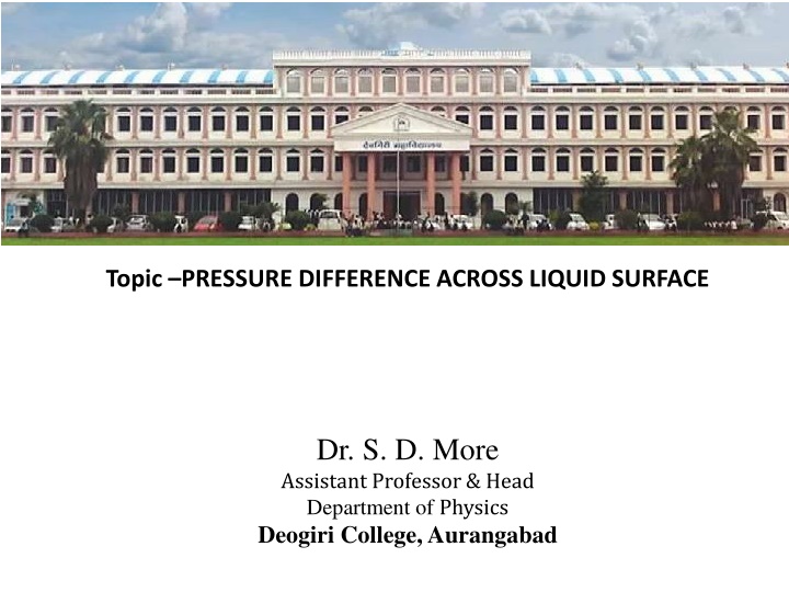 topic pressure difference across liquid surface n.w