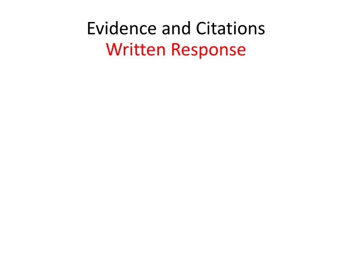 evidence and citations written response n.w