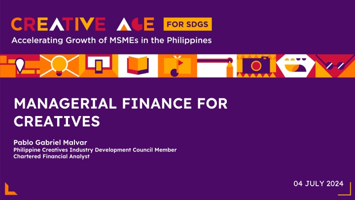 managerial finance for creatives n.w