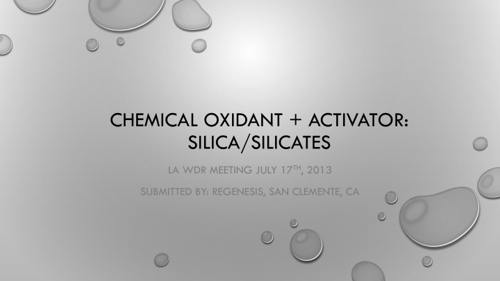chemical oxidant activator silica silicates n.w