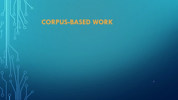 corpus based work n.w